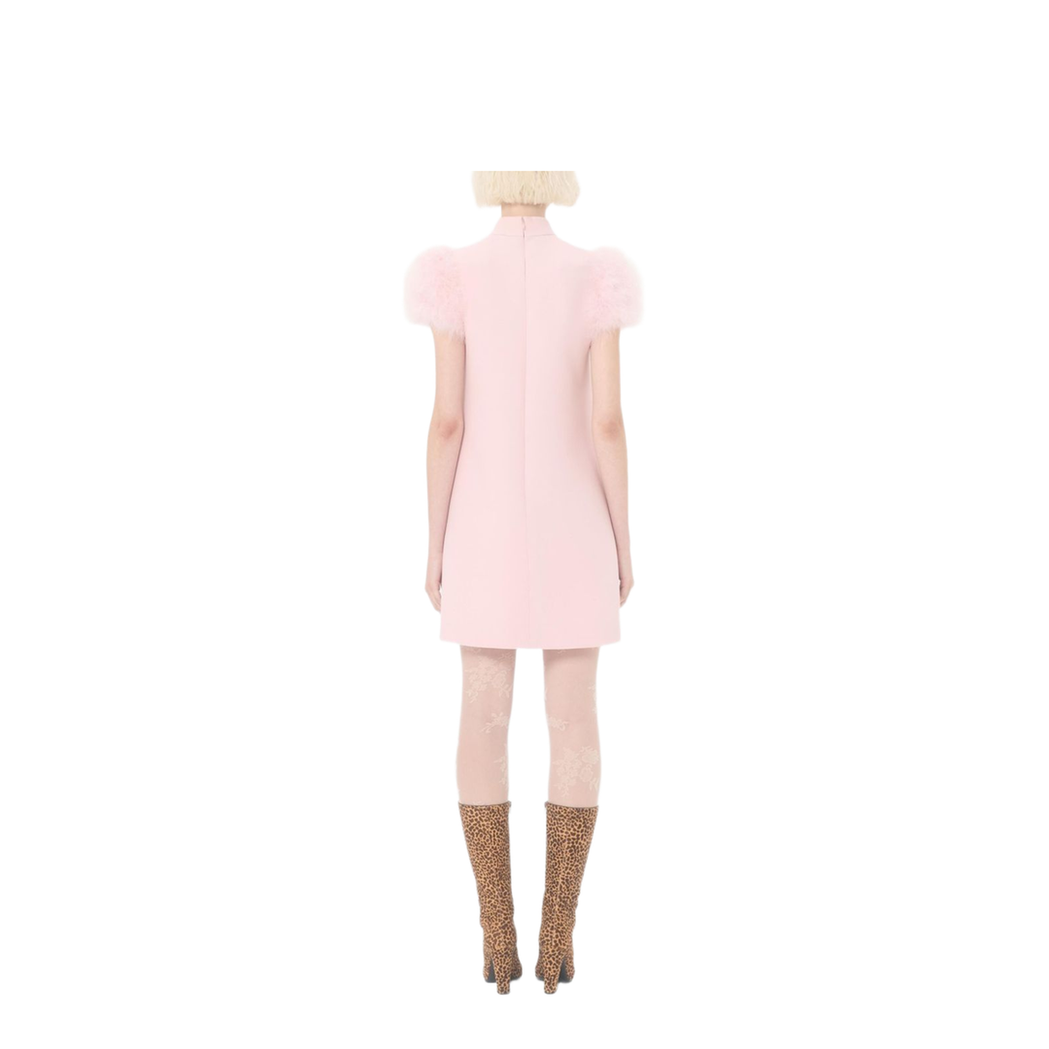 Bow Detail Wool and Silk Mini Dress