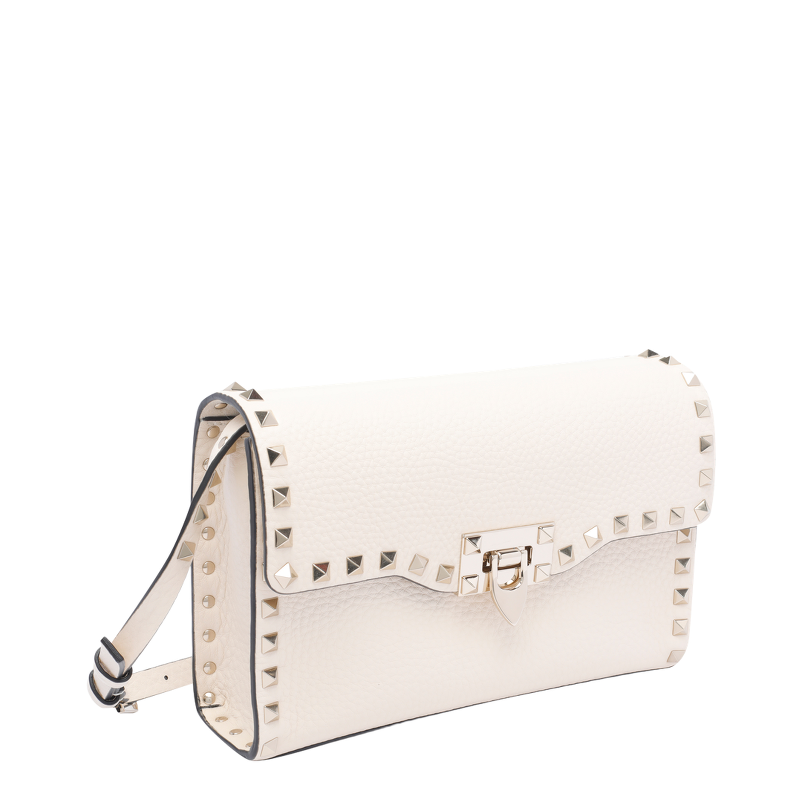 Small Rockstud Grainy Calfskin Crossbody Bag