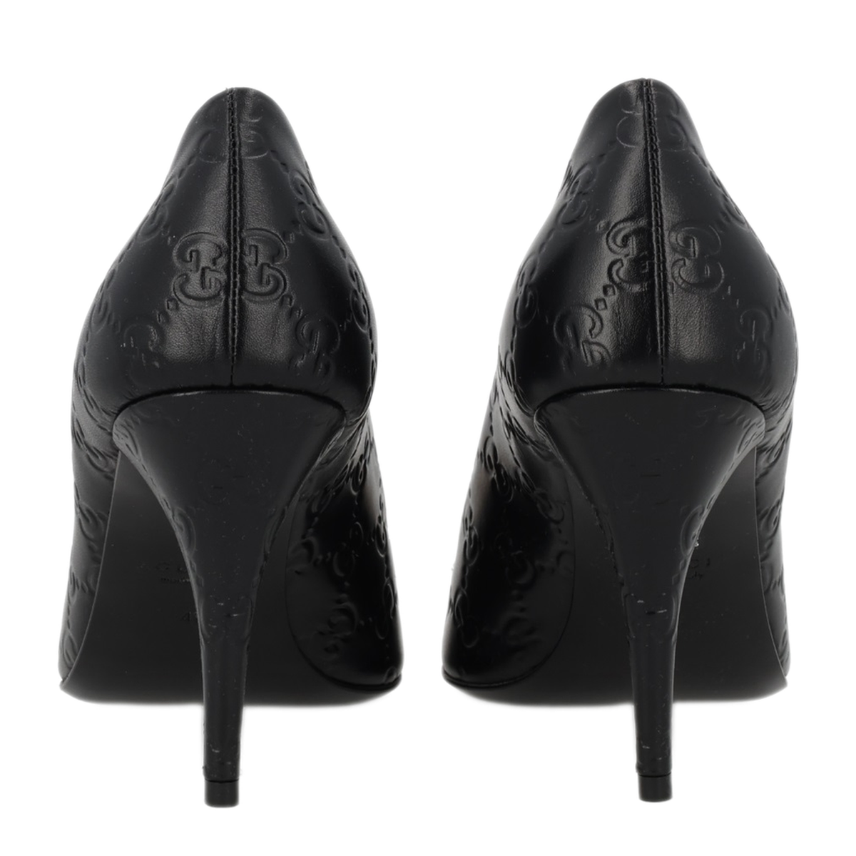 Black Leather Pumps with Horsebit