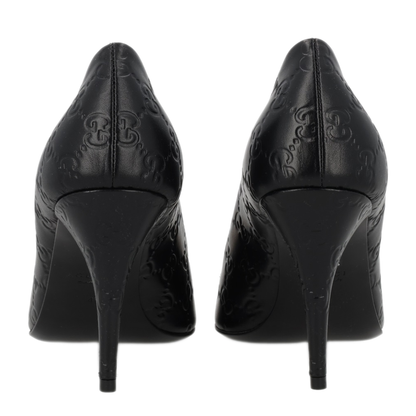 Black Leather Pumps with Horsebit