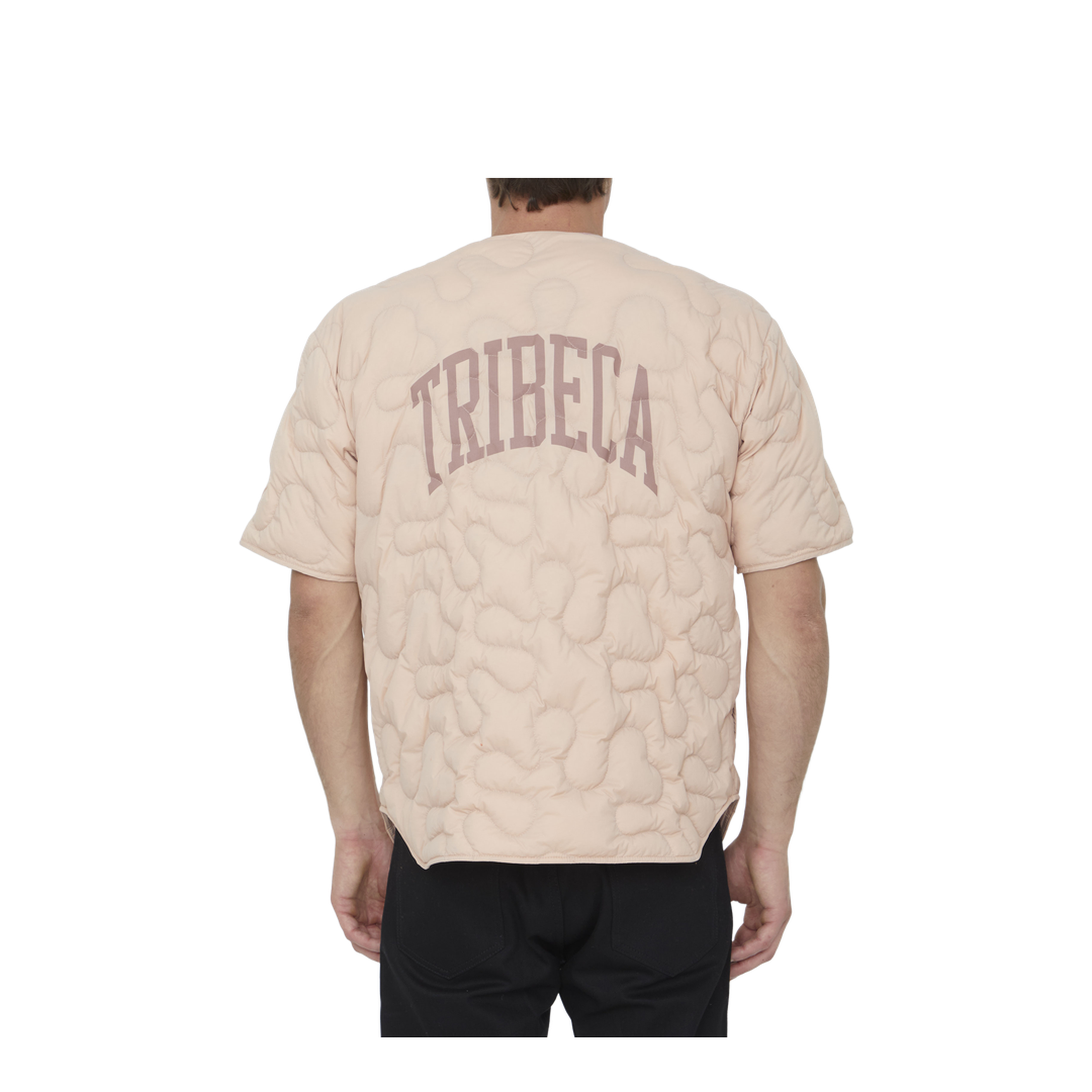 Padded Shirt in Rose with Curve Motif