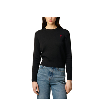 Black Wool Crewneck Sweater
