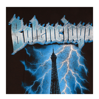 Paris Thunderstorm Oversized Black T-Shirt