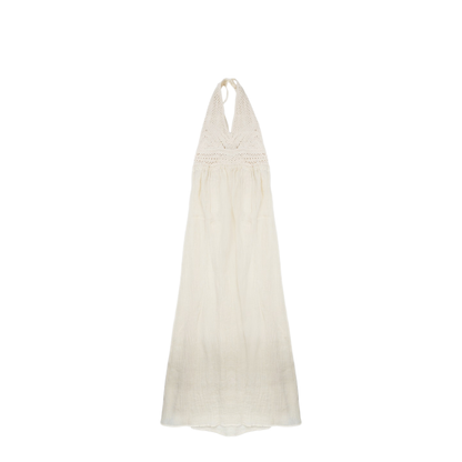 MAYFEYR - 120% LINO - Linen Dress With Crochet Detail - 33BLIW4PLK000G486701134