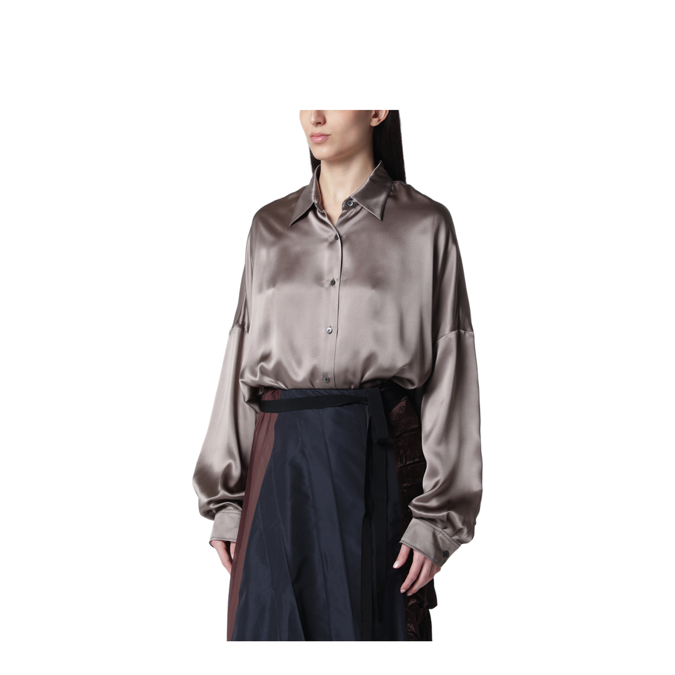 Shirt Taupe Color in Silk
