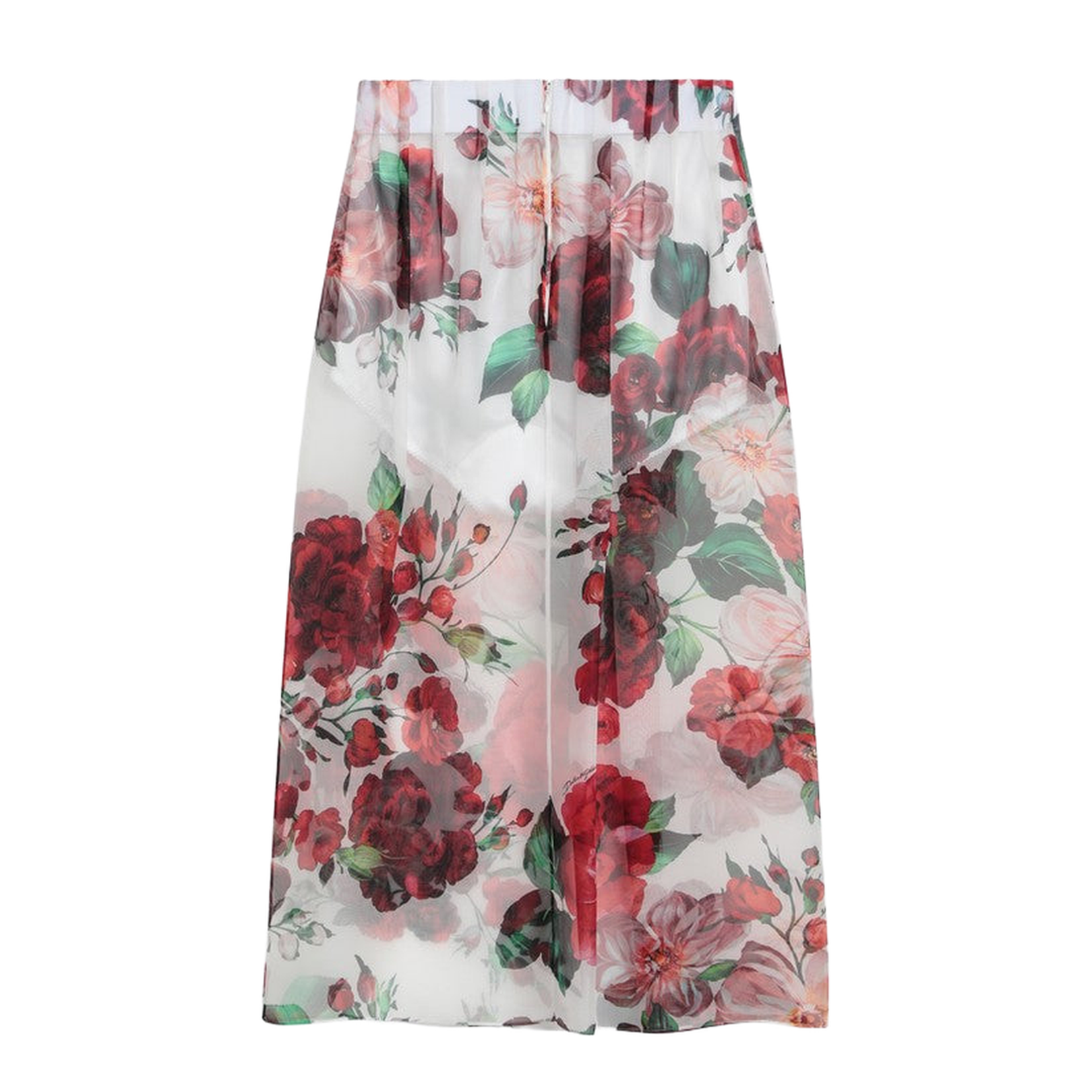Chiffon Silk Skirt with Rose Print