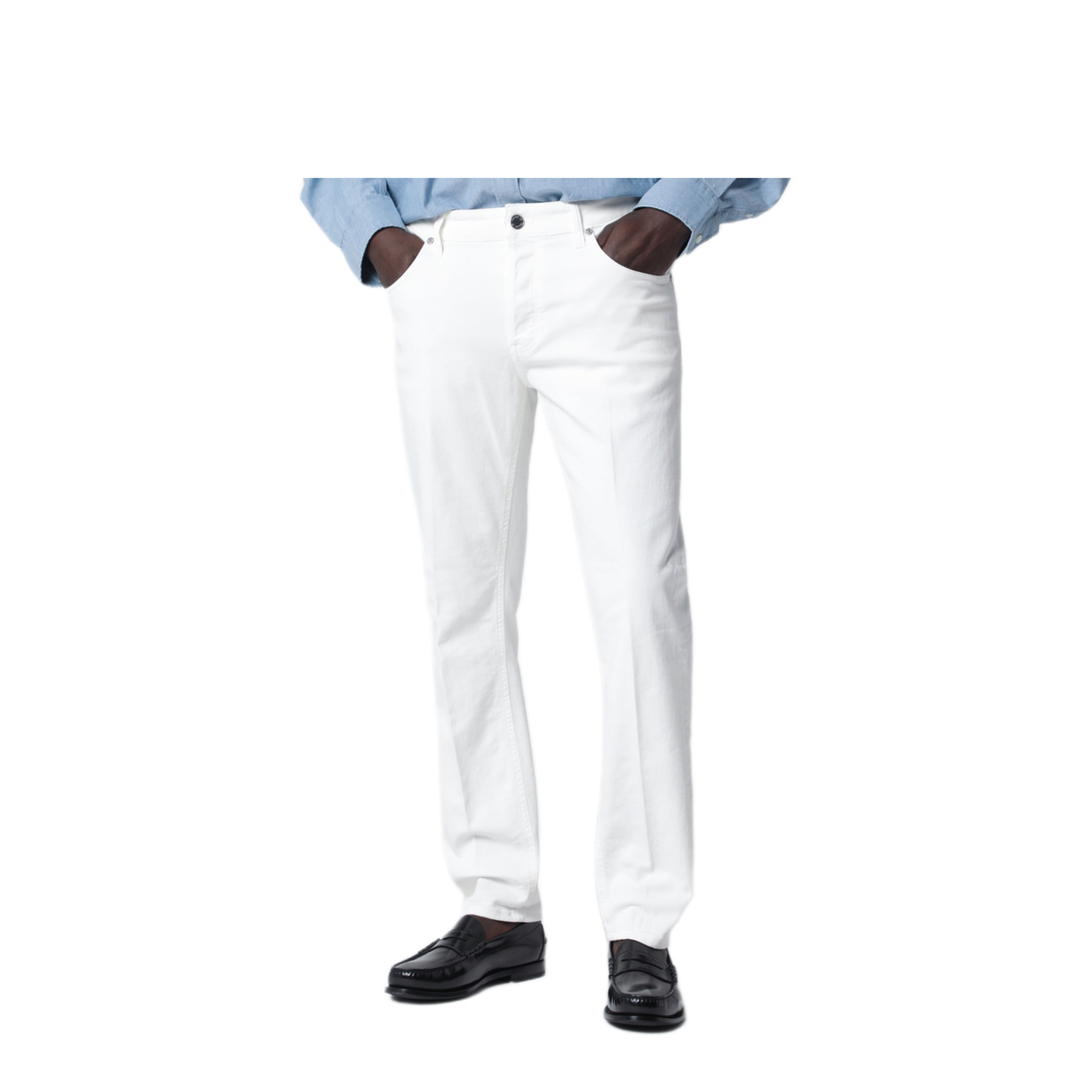 MAYFEYR - PT Torino - White Reggae Tapered Trousers - C5TP05B0OA14T0Y018