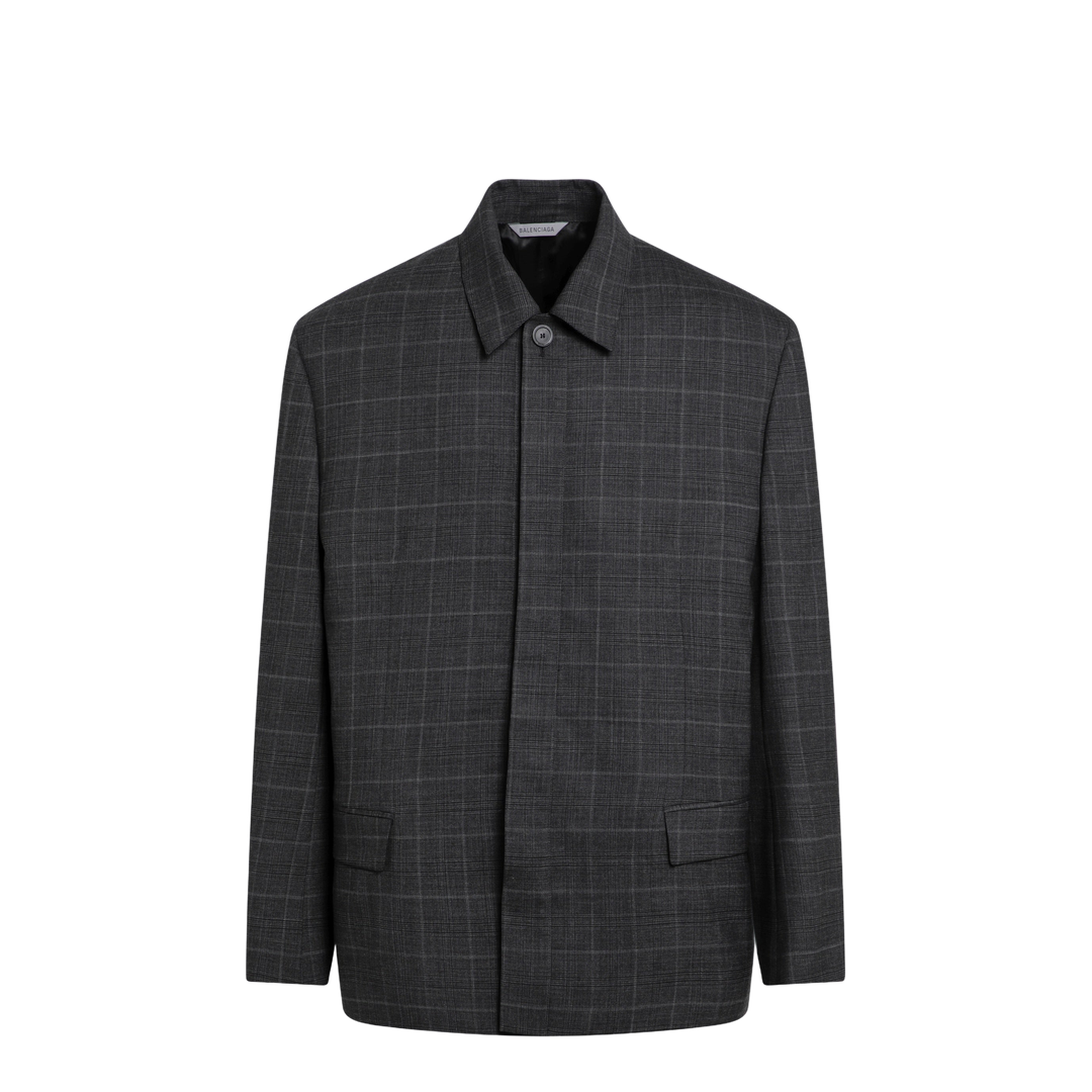 Grey Check Wool Jacket