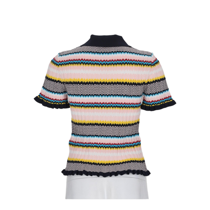 MAYFEYR - Casablanca - Chevron Pattern Polo Shirt - WPF26KW139701MULTI