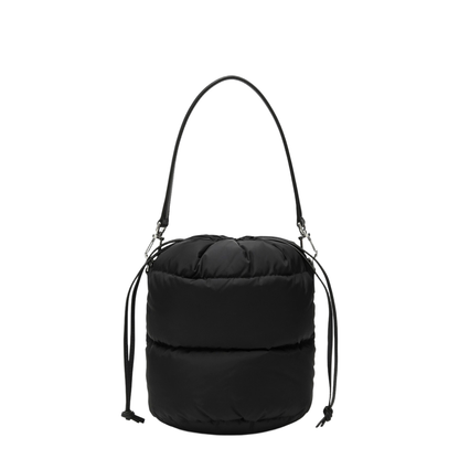 Black Handbag with Drawstring Closure