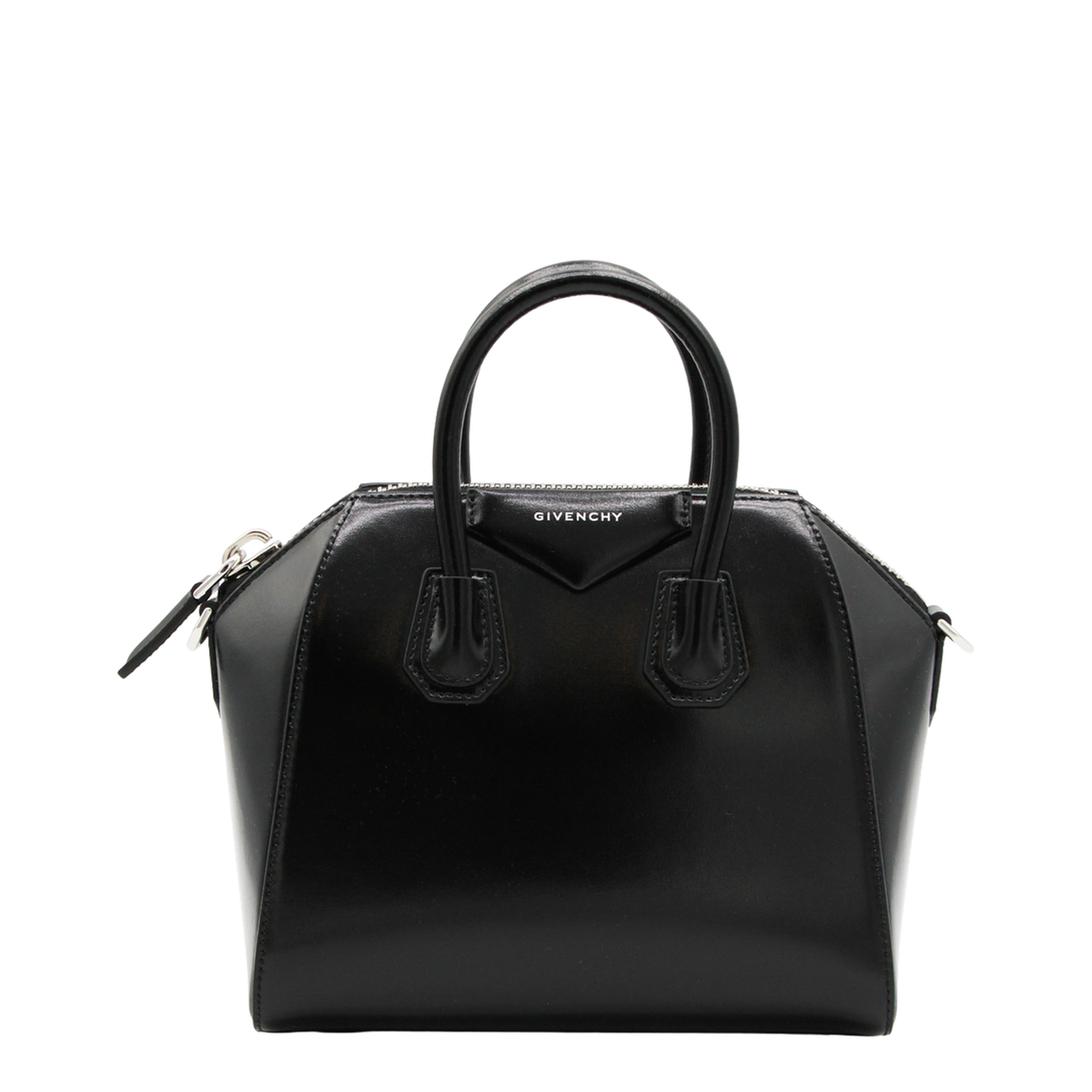 Antigona Mini Leather Shoulder Bag in Black