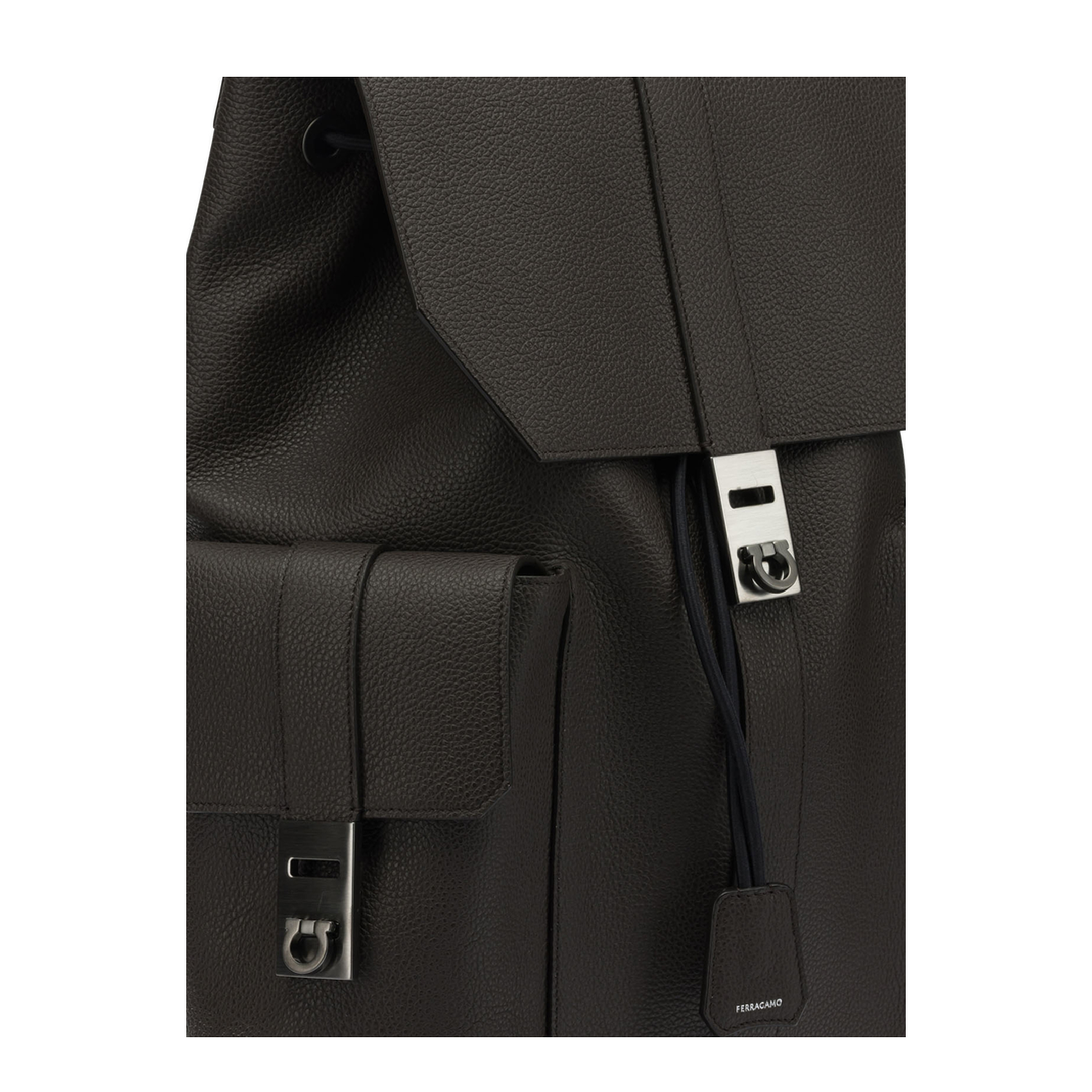 Double Pocket Leather Backpack