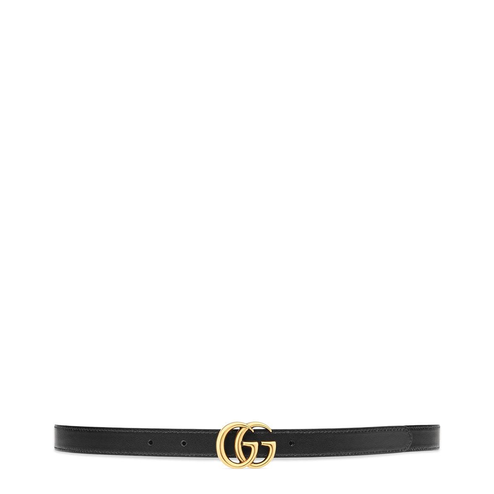 Marmont Reversible Thin Belt in Beige, Ebony & Black
