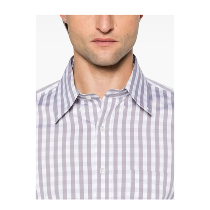 MAYFEYR - Thom Browne - Straight Fit L/S Shirt With Gg Armband In Gingham Check Poplin - MWL301OF0998035