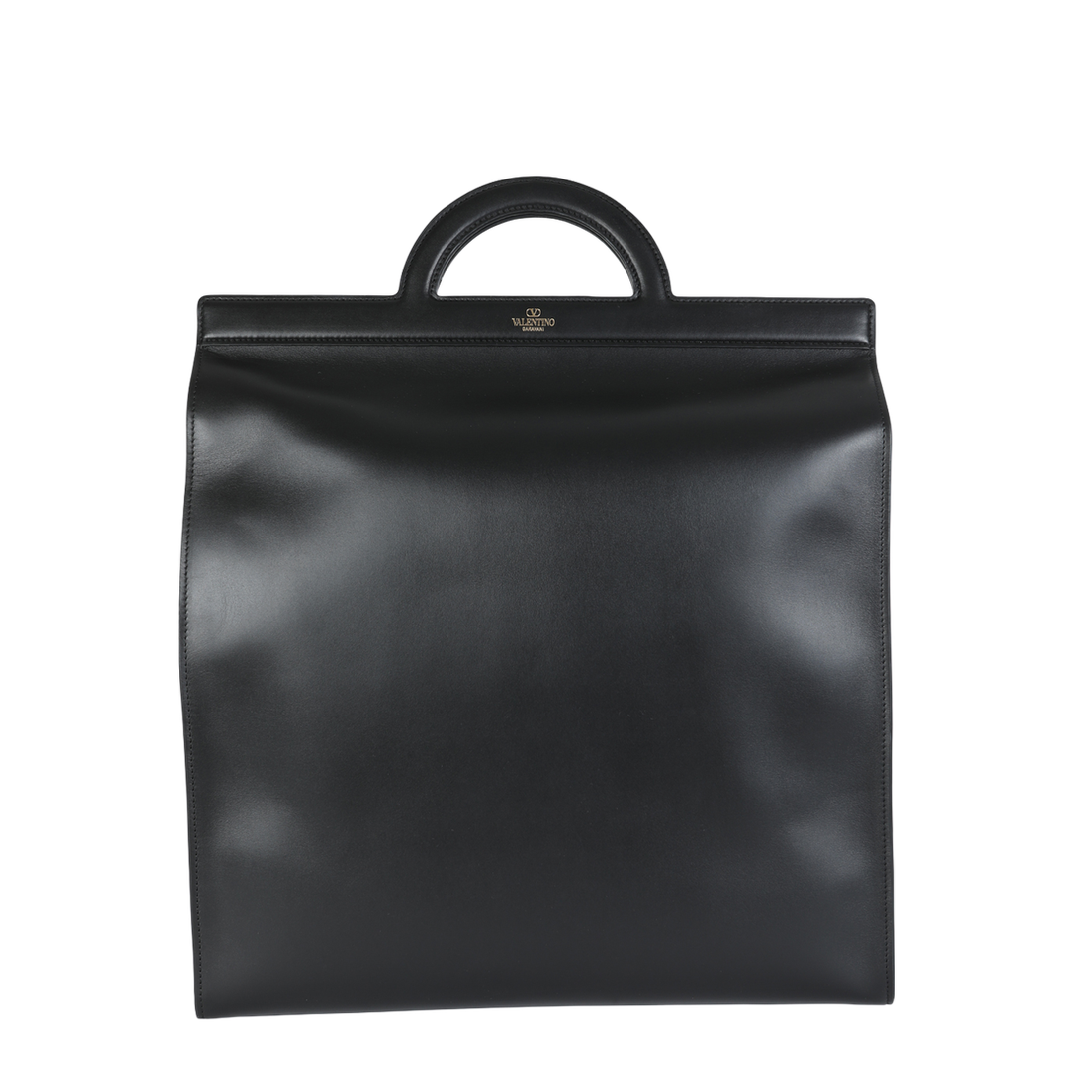 Garavani Leather Handbag with Frontal Logo Print