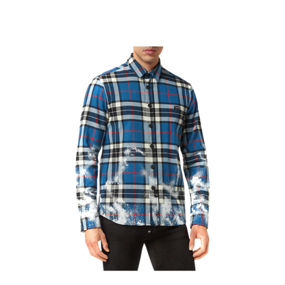MAYFEYR - Philipp Plein - Cotton Shirts Blue - AABCMRP1841PTE003N