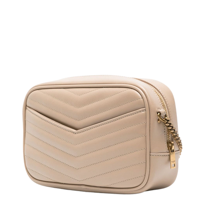 Mini Lou Quilted Leather Crossbody Bag - Dark Beige