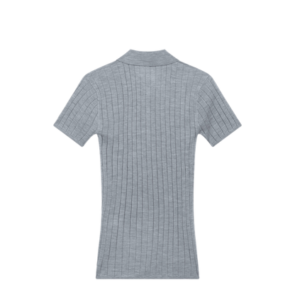 MAYFEYR - Toteme - Grey Mélange Ribbed Cashmere And Silk Polo - 263-WRT0835YA0293074