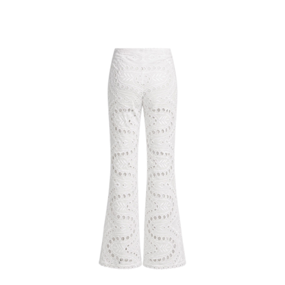 MAYFEYR - CHARO RUIZ - Pantalone Stern Con Motivo Traforato - 263501WHITESEALACE