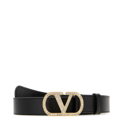 MAYFEYR - Valentino - Black Leather Vlogo Signature Belt - 9W2T0SM3RTVEDM
