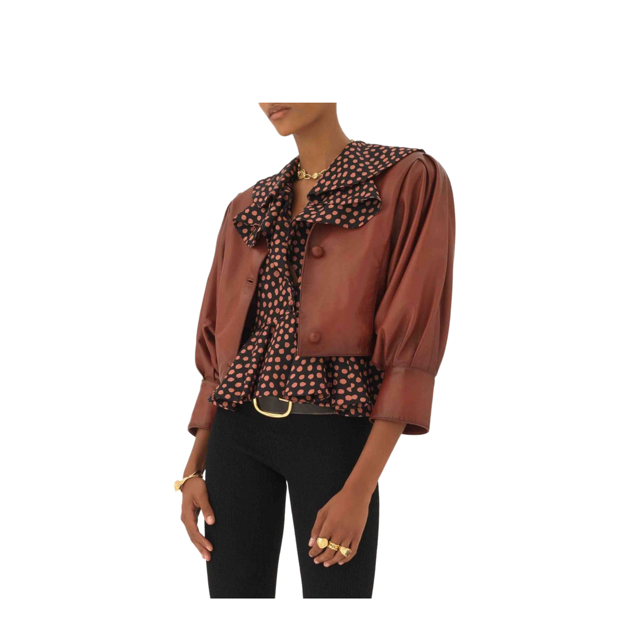 Short Burgundy Jacket in Plongé Nappa Leather