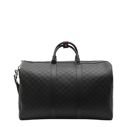 Large Duffle Bag in Black Leather