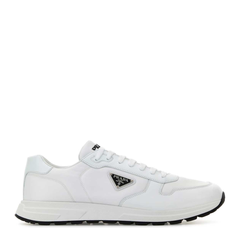 White Nylon And Leather Prax Sneakers