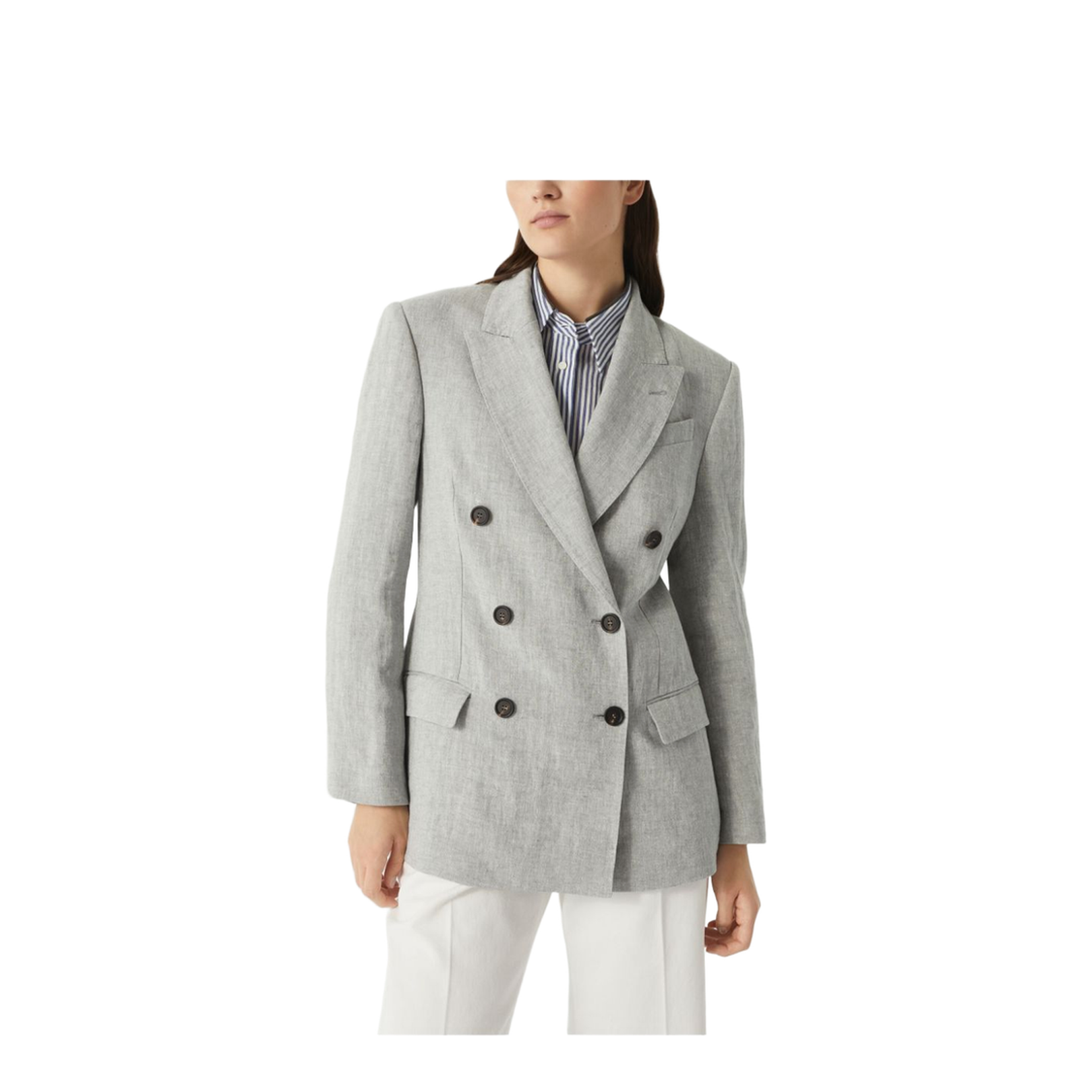 Sparkling Canvas Blazer in Light Grey