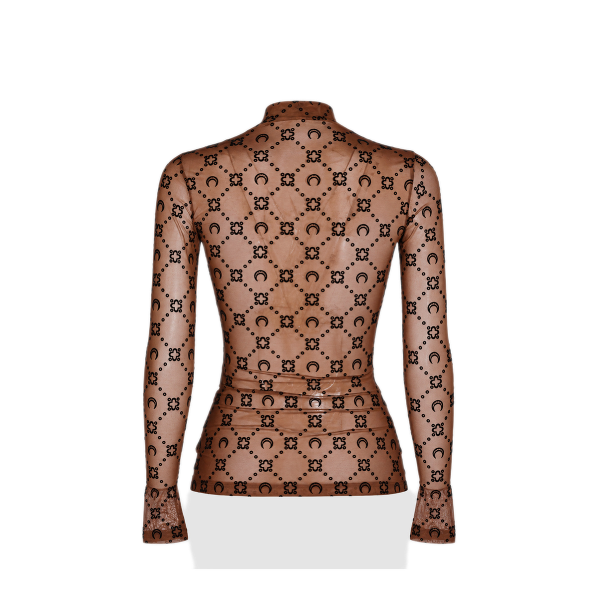 MAYFEYR - Marine Serre - Monogram Mesh Flock Second Skin Top - WTO388ACJER0005BR32