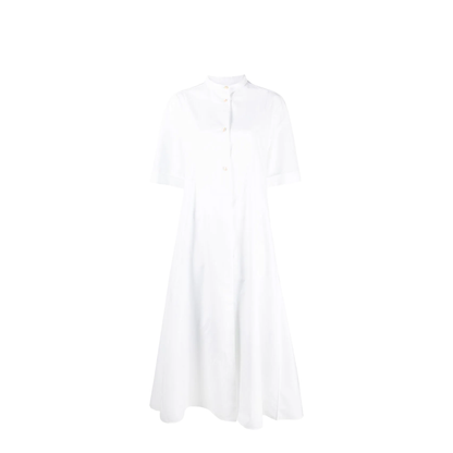 Cotton Poplin Shirt Dress White