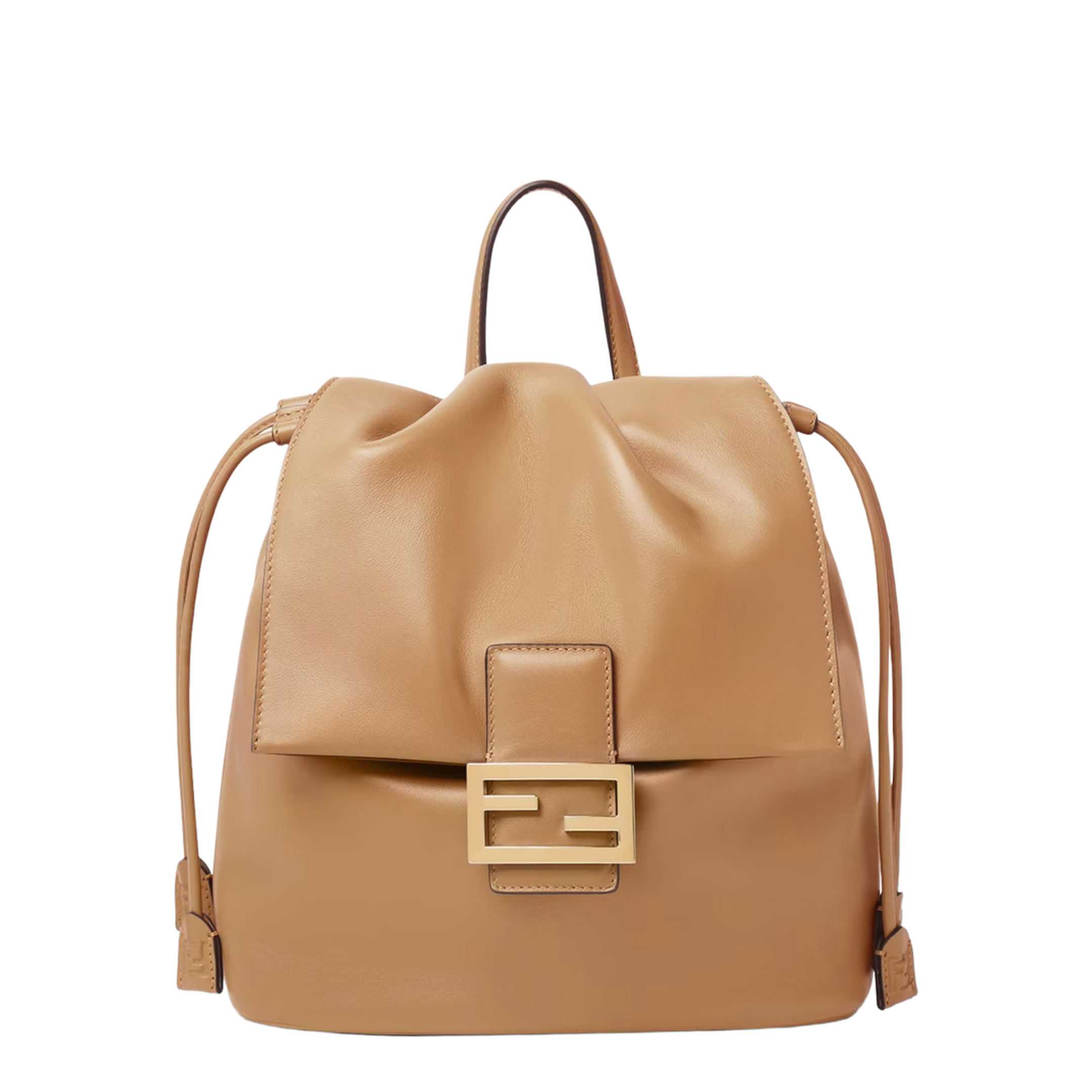 Leather Backpack Beige