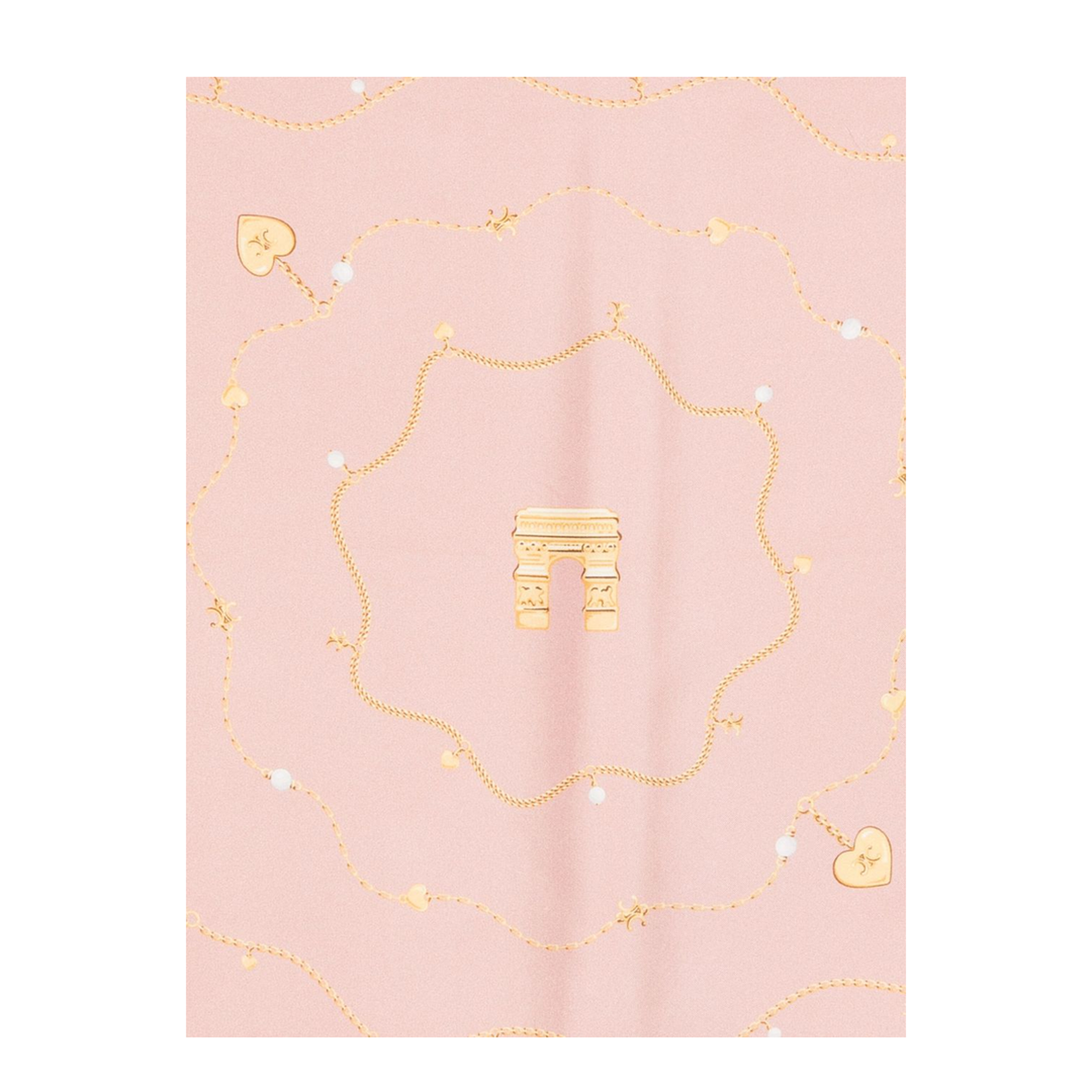 Bandana In Chain Silk Twill In Pink