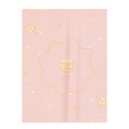 Bandana In Chain Silk Twill In Pink