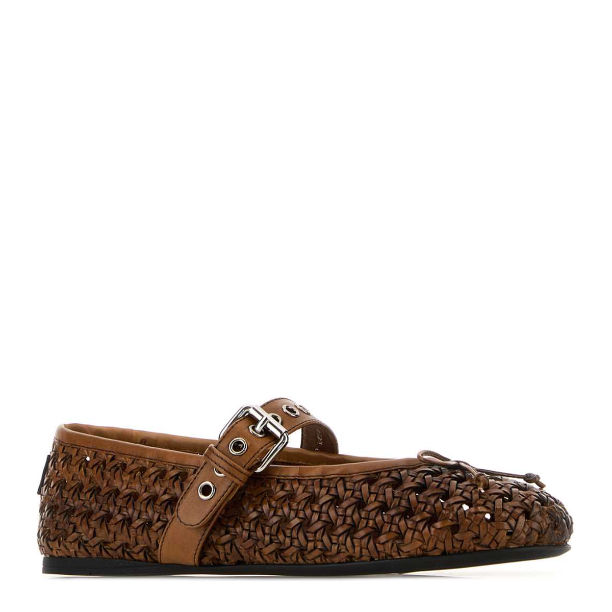 MAYFEYR - Miu Miu - Brown Leather Ballerinas - 5F684EF0053ZN7F0046