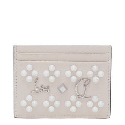 Kios Card Holder in Grained Calfskin and Spikes