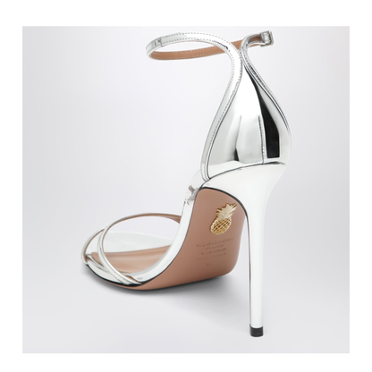 MAYFEYR - Aquazzura - Nuda 85 Sandals In Silver Metallic Leather - NNDHIGS0SSYCCC