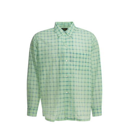 MAYFEYR - Beams Plus - Open Bd Nylon Airy Plaid Casual Shirt - 3811192413960