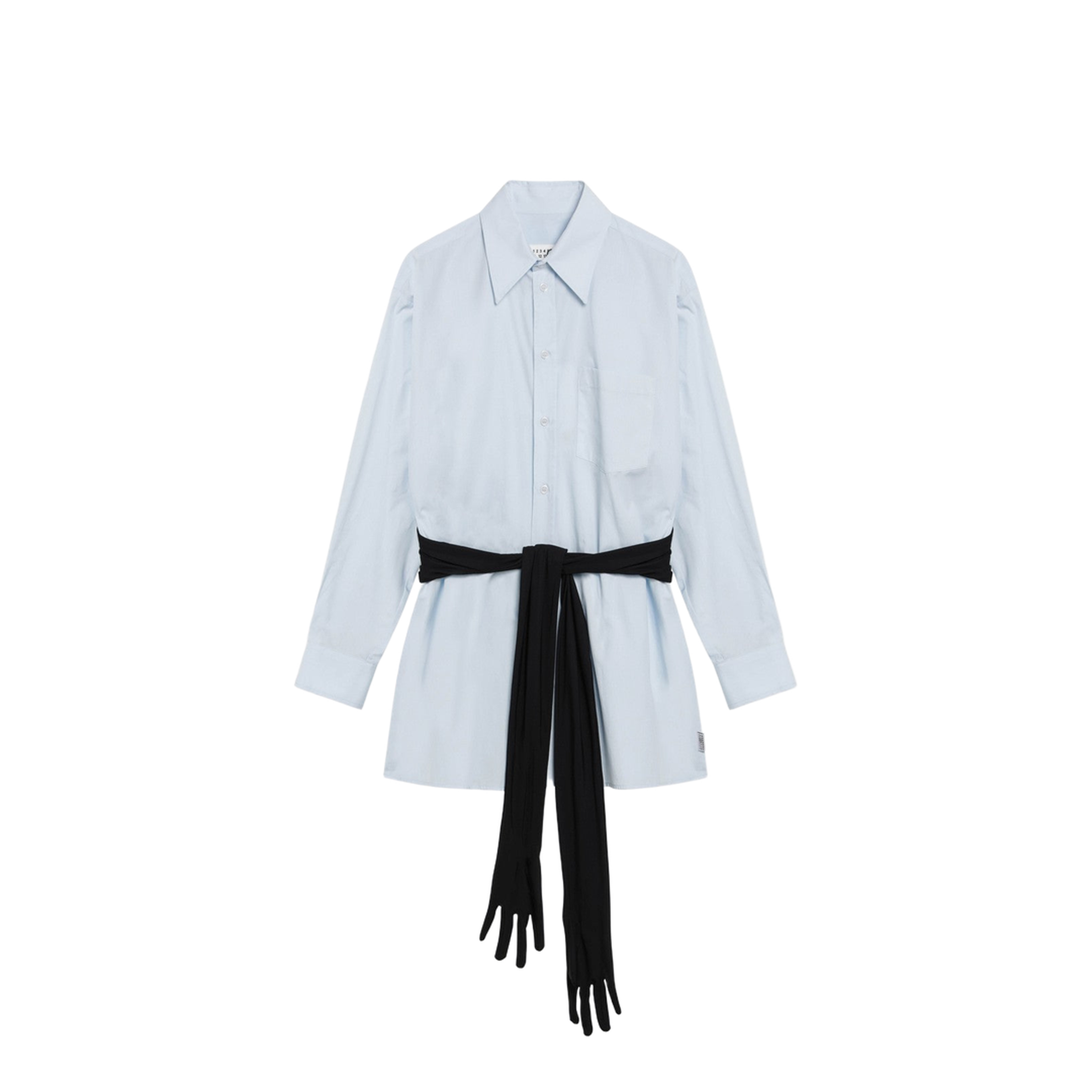 Light Blue Cotton Shirt with Gloves