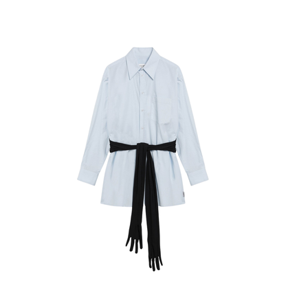 Light Blue Cotton Shirt with Gloves