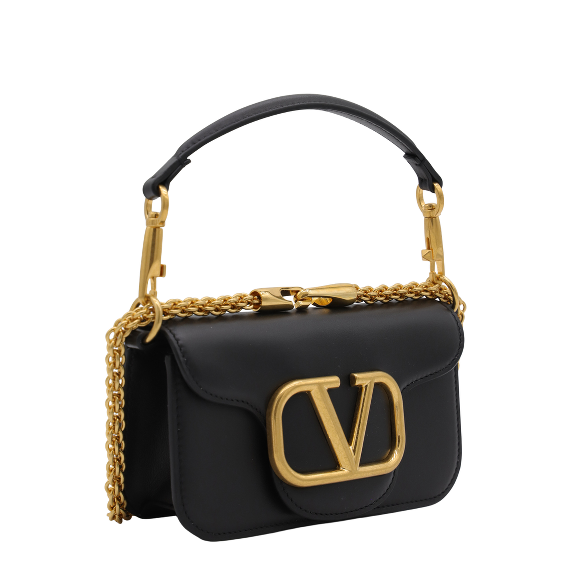Locò Small Calfskin Shoulder Bag - Black