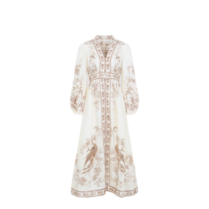MAYFEYR - Zimmermann - Indra Plunge Midi Dress - 3501DSS262CREAM