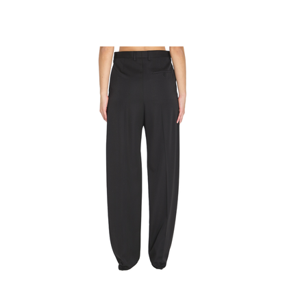 Black Wool Wide-Leg Pant