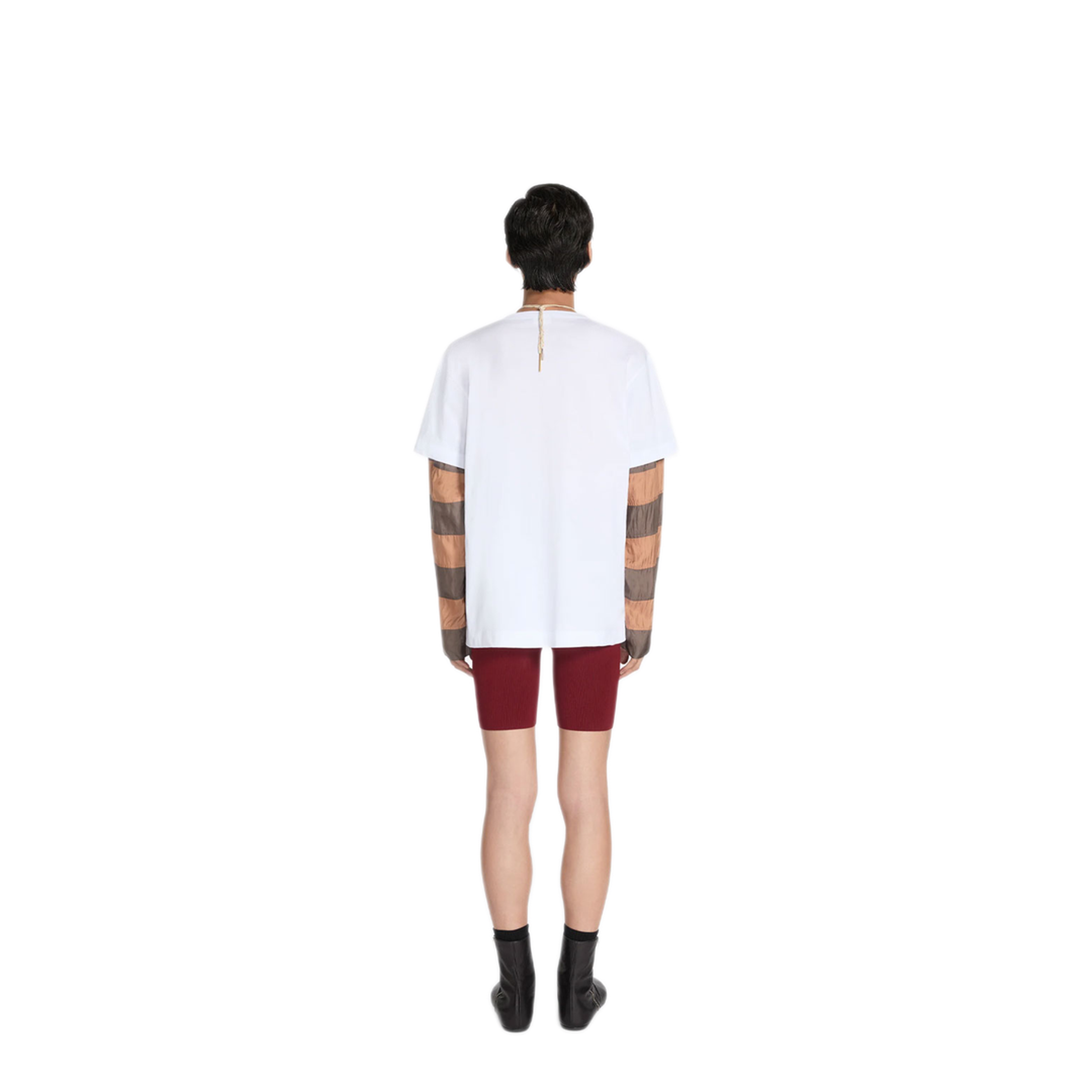 MAYFEYR - Dries Van Noten - Loose Fit Contrast Striped Sleeves T-Shirt - 02111436031