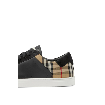 Check and Leather Sneaker