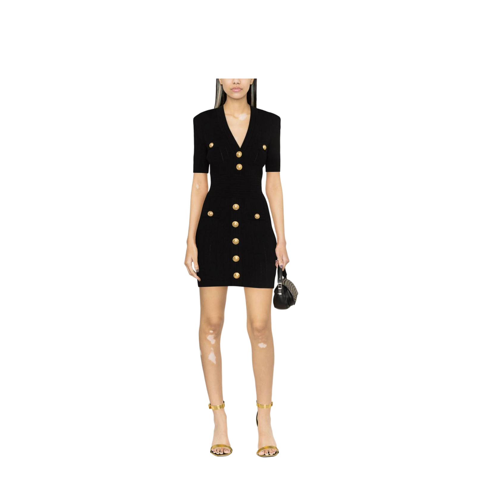 Knitted V-Necked Dress