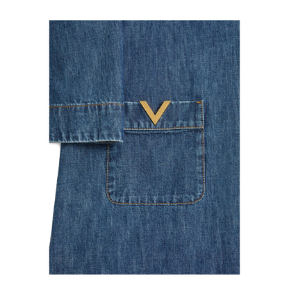 Vlogo Signature Denim Short Dress