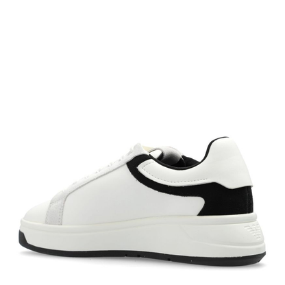 Leather Sneakers with Suede Details and Eagle Plate