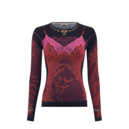 MAYFEYR - Marine Serre - Wet Nuisette Printed Jersey Ls Crewneck Top - WTS006ACJER0085RD11