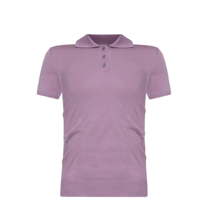 Short Sleeve Sweater in Cotton Blend White