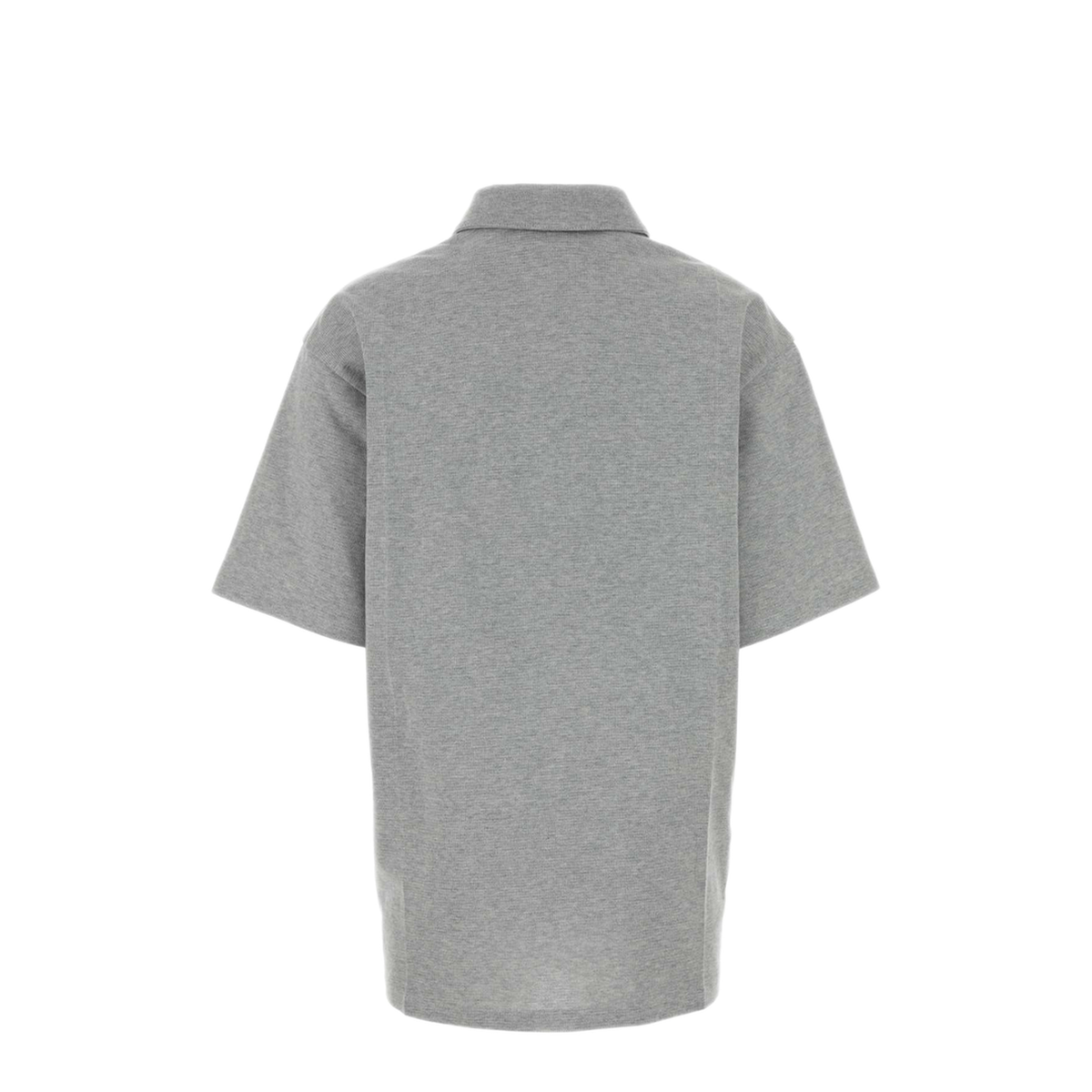 MAYFEYR - Miu Miu - Grey Cotton Blend Oversize Polo Shirt - MML05KSOOO19PMF0K44